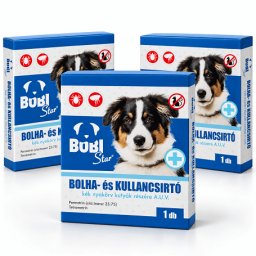 RoDeX Bobi bolhairtó nyakörv kutyának 3 db (Kék) 65 cm