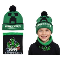 Minecraft téli kötött sapka és körsál szett/2db