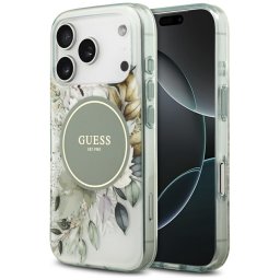 Guess IML virág és tónusos kör MagSafe tok iPhone 17 Pro-hoz zöld