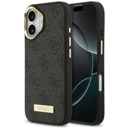 Guess 4G Logo Plate MagSafe tok iPhone 17 Fekete