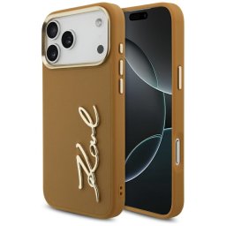 Karl Lagerfeld Karl Script logó tok iPhone 17 Pro Max barna színűre