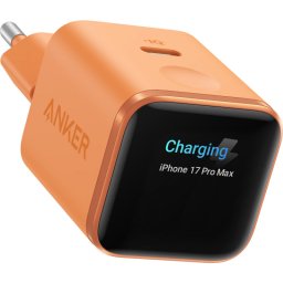 Anker Nano Display USB-C hálózati töltő adapter kijelzővel, 45W, 3A, narancs