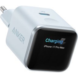 Anker Nano Display USB-C hálózati töltő adapter kijelzővel, 45W, 3A, kék