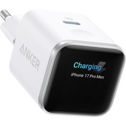 Anker Nano Display USB-C hálózati töltő adapter kijelzővel, 45W, 3A, fehér