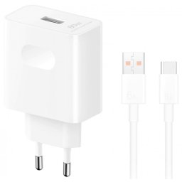Honor USB-A gyári hálózati adapter USB-A-USB-C kábellel, 80W, 3A, fehér