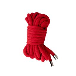 Bondage Kötöző Kötél 5 m Piros pamut-metal