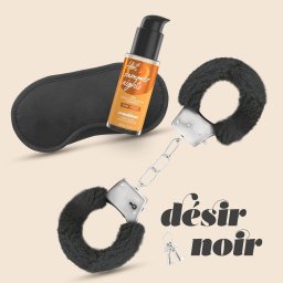 Crushious Bondage szett Puha bilincs, szemkötő, síkosító 50 ml fekete