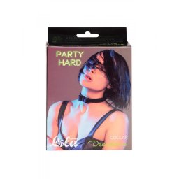 Lola Games BDSM kołnierc 2,5 cm széles, állítható fekete-piros PVC