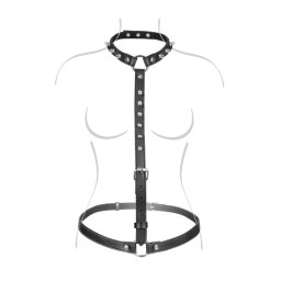 Fetish Temptation Melltartó pánt Szöges Állítható méretű fekete