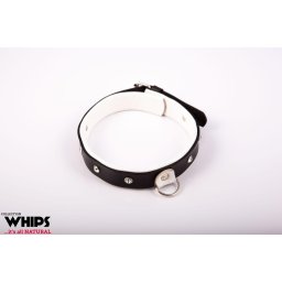 Whips Nyakörv Állítható 36-42 cm Fehér bőr 3 cm széles