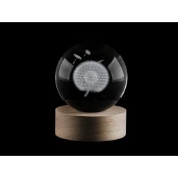 LED Világító Üveggömb (Ø8 cm) – 3D Lézergravírozott Motívummal