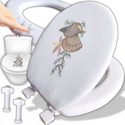 Kényelmes Puha kagyló mintás WC-ülőke, higiénikus, csendes mechanizmussal