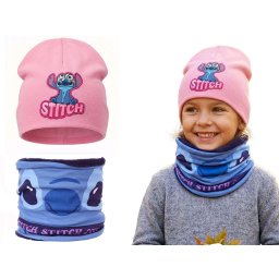 Lilo és Stitch átmeneti pamut sapka és körsál szett/2db
