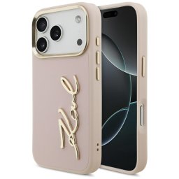 Karl Lagerfeld Karl Script Logo Apple iPhone 17 Pro Max hátlap tok, rózsaszín