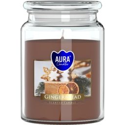 Sviečky AURA, v skle, perníkové pečivo, 100h, 500g