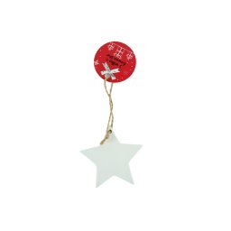 Kerámia karácsonyi dísz CLAY STAR 8 cm, fehér