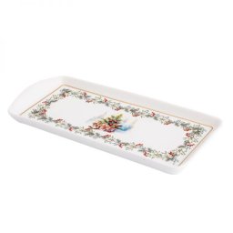 Karácsonyi porcelán süteményes tálca - 27,5x2,5x13 cm - Magic Christmas