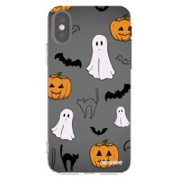 Átlátszó szilikon tok az alábbi mobiltelefonokra Apple iPhone X/XS - Spooky crew