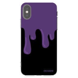 Átlátszó szilikon tok az alábbi mobiltelefonokra Apple iPhone X/XS - Purple spooky