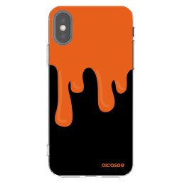 Átlátszó szilikon tok az alábbi mobiltelefonokra Apple iPhone X/XS - Orange spooky