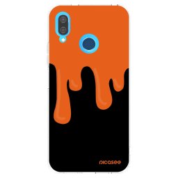 Átlátszó szilikon tok az alábbi mobiltelefonokra Huawei P20 Lite - Orange spooky