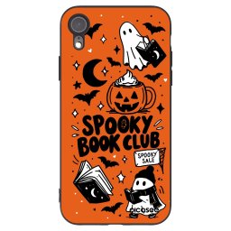 Fekete szilikon tok az alábbi mobiltelefonokra Apple iPhone XR - Spooky book club