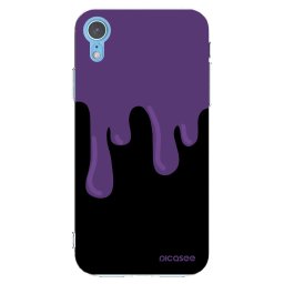 Átlátszó szilikon tok az alábbi mobiltelefonokra Apple iPhone XR - Purple spooky