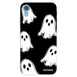 Átlátszó szilikon tok az alábbi mobiltelefonokra Apple iPhone XR - Black ghosts