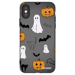 Fekete szilikon tok az alábbi mobiltelefonokra Apple iPhone X/XS - Spooky crew