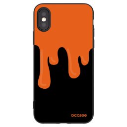 Fekete szilikon tok az alábbi mobiltelefonokra Apple iPhone X/XS - Orange spooky