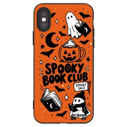 Fekete szilikon tok az alábbi mobiltelefonokra Apple iPhone X/XS - Spooky book club