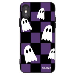 Fekete szilikon tok az alábbi mobiltelefonokra Apple iPhone X/XS - Ghosts
