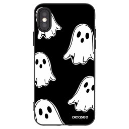 Fekete szilikon tok az alábbi mobiltelefonokra Apple iPhone X/XS - Black ghosts