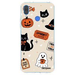 Átlátszó szilikon tok az alábbi mobiltelefonokra Huawei Nova 3i - Halloween stickers