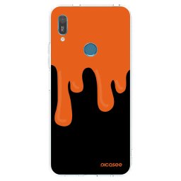 Átlátszó szilikon tok az alábbi mobiltelefonokra Huawei Y6 2019 - Orange spooky