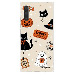 Átlátszó szilikon tok az alábbi mobiltelefonokra Samsung Galaxy Note 10 N970F - Halloween stickers