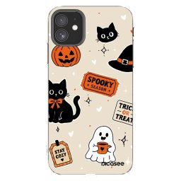 Átlátszó szilikon tok az alábbi mobiltelefonokra Apple iPhone 11 - Halloween stickers