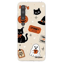 Átlátszó szilikon tok az alábbi mobiltelefonokra Xiaomi Mi Note 10 (Pro) - Halloween stickers