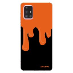 Átlátszó szilikon tok az alábbi mobiltelefonokra Samsung Galaxy A71 A715F - Orange spooky