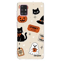 Átlátszó szilikon tok az alábbi mobiltelefonokra Samsung Galaxy A71 A715F - Halloween stickers