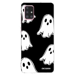 Átlátszó szilikon tok az alábbi mobiltelefonokra Samsung Galaxy A71 A715F - Black ghosts