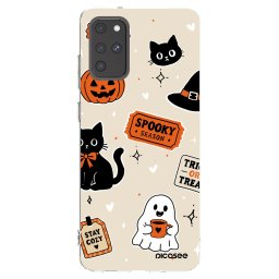 Átlátszó szilikon tok az alábbi mobiltelefonokra Samsung Galaxy S20+ G985F - Halloween stickers