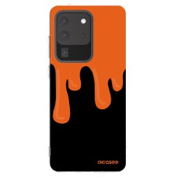Átlátszó szilikon tok az alábbi mobiltelefonokra Samsung Galaxy S20 Ultra 5G G988F - Orange spooky