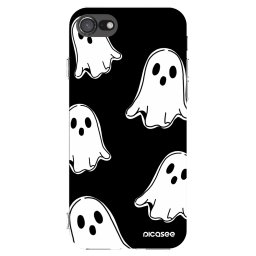 Átlátszó szilikon tok az alábbi mobiltelefonokra Apple iPhone SE 2020 - Black ghosts