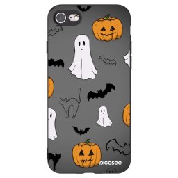 Fekete szilikon tok az alábbi mobiltelefonokra Apple iPhone SE 2020 - Spooky crew