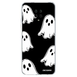 Átlátszó szilikon tok az alábbi mobiltelefonokra Xiaomi Redmi Note 9 Pro - Black ghosts
