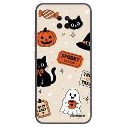 Fekete szilikon tok az alábbi mobiltelefonokra Xiaomi Redmi Note 9 Pro - Halloween stickers