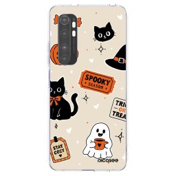 Átlátszó szilikon tok az alábbi mobiltelefonokra Xiaomi Mi Note 10 Lite - Halloween stickers