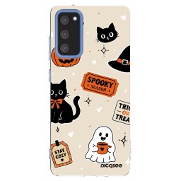 Átlátszó szilikon tok az alábbi mobiltelefonokra Samsung Galaxy S20 FE - Halloween stickers