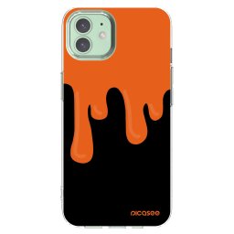 Átlátszó szilikon tok az alábbi mobiltelefonokra Apple iPhone 12 - Orange spooky